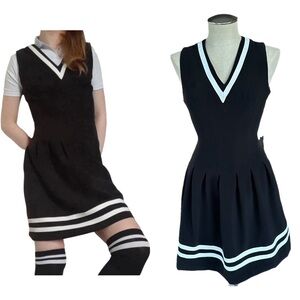 H&M Black and White Mini Tennis Dress with Pockets Size 6